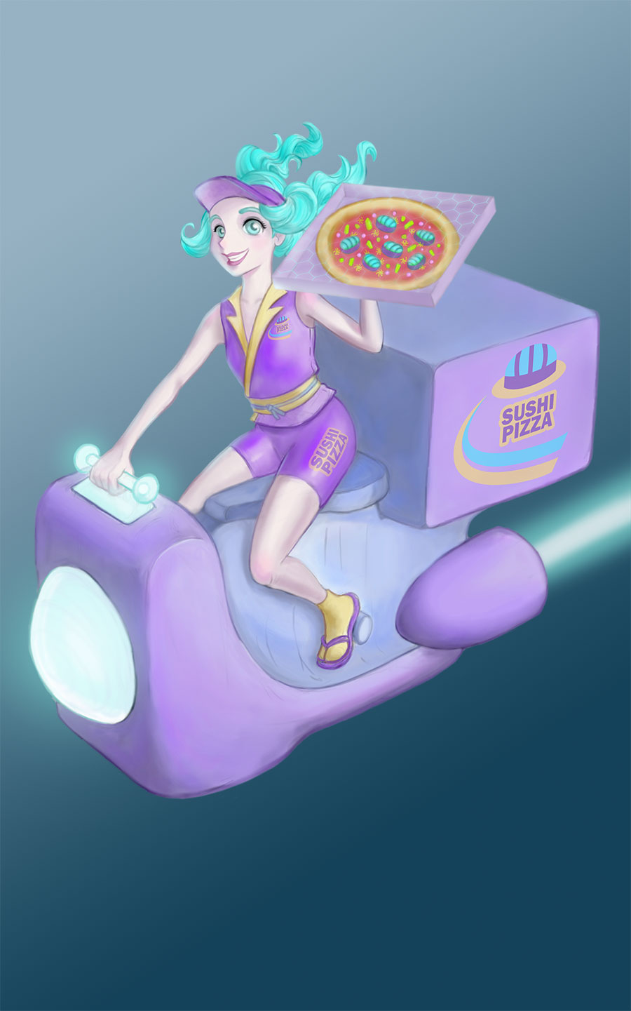 Space Pizza Delivery Girl